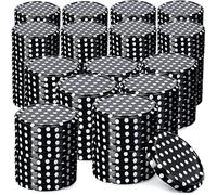 KADAX Lot de 200 couvercles à visser - Diamètre : 82 mm - En métal - Avec 6 dents d'encliquetage - Idéaux comme couvercle de rechange pour les bocaux à conserve - Noir à pois