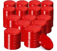 KADAX Lot de 200 Couvercles Bocal Fi 66mm Hermétiques Étanches Rouge