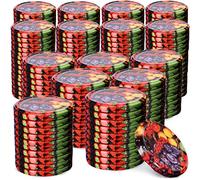 KADAX Set de couvercles de bocaux en métal "Virbo", avec 6 dents d'encliquetage, fruits, 82 mm, 200 pièces