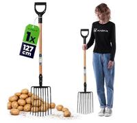 KADAX Lot de 23 Fourchette en Acier Avec Poignée en D - Bêche, Foin, Pommes de Terre, Fumier, Pierres - Noir