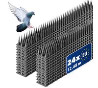 KADAX Lot de 24 Pièces 51x4cm Pic Anti-Pigeon et Anti-Oiseaux, Dissuasif en Plastique pour Balcon, Terrasse et Espaces Extérieurs, Anthracite