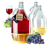 KADAX Lot de 3 bonbonnes en verre 5L - Ballons de fermentation pour vin, bière & cidre