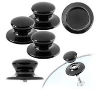 KADAX Lot de 3 Poignée de couvercle de casserole, bouton de couvercle résistant au feu en plastique et en acier inoxydable, poignée universelle pour couvercle de casserole, bouton de couvercle de c