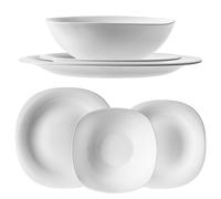 KADAX Lot de 3 Service de table pour 1 personne, avec assiettes creuses, assiettes à dessert et assiettes plates, vaisselle de table, set d'assiettes (blanc)