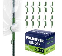 KADAX Lot de 30 clips de film de serre Ø 11 mm, pinces en plastique pour serre - Supports de film pour tunnel de film - Pour une fixation sûre du film sur les tuyaux
