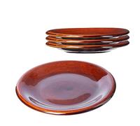 KADAX Lot de 4 Assiette à manger, Assiettes en argile avec couche de céramique, Assiettes résistantes au lave-vaisselle, assiettes plates, assiettes de service pour le petit-déjeuner, le gâteau