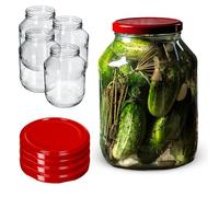 KADAX lot de 4 bocaux de conservation 2,5 l avec couvercle à visser - couvercle TwistOff en métal - pour bocal conservation - fermeture à visser hermétique