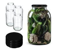 KADAX Lot de 4 couvercles à vis Twist-Off Ø100 mm - couvercles de rechange en métal pour grands bocaux 2,5-5L pour cornichons & fermentation, fermeture hermétique