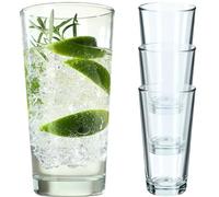 KADAX Lot de 4 Verres à boisson, verres à cocktail en verre robuste, verres à long drink, verres universels pour eau, jus, boissons ou whisky (4 x 340 ml)