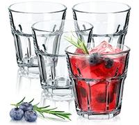 KADAX Lot de 4 verres à long drink en verre neutre/calcium lavables au lave-vaisselle, empilables, à eau, à café, à thé, 230 ml