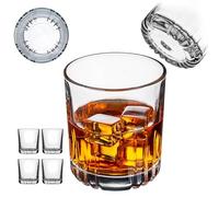 KADAX Lot de 4 verres à whisky, 280 ml, pour whisky, bourbon, scotch et cocktails, verres élégants avec fond lourd, verres à eau, verres à jus