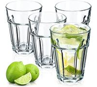 KADAX Lot de 4 verres intemporels de 365 ml pour mojito, limonade, eau et jus, verres transparents en verre sodocalcique