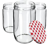 KADAX Lot de 48 grands bocaux en verre 720ml Ø82 - couvercle à vis hermétique, pour conserves, cornichons, légumes lacto-fermentés et confitures maison