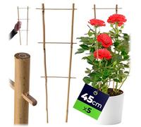 KADAX Lot de 5 échelles en bambou - Échelle de soutien pour fleurs - Support pour plantes de jardin en bambou - Treillis en forme de V - Support d'escalade (h : 45 cm, double)