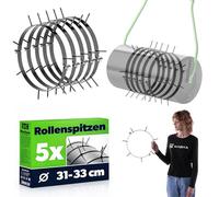 KADAX Lot de 5 pointes pour rouleau à gazon de 31 à 33 cm de diamètre - Aérateur de pelouse avec pointes de 6 cm de long - Aérateur de pelouse - Aérateur de pelouse - Accessoires pour rouleau
