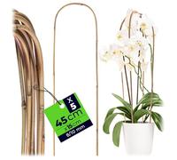 KADAX Lot de 5 tiges en bambou en forme de U - 45 cm x 8/10 mm x 15 cm - Tuteurs solides en forme d'arc - Tuteurs pour plantes grimpantes