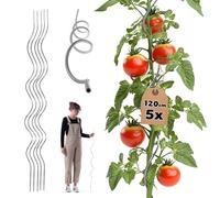 KADAX Lot de 5 tuteurs en spirale pour tomates 120 cm x 6 mm, tiges en aluminium, tuteur pour tomates, spirale pour tomates, tuteur en spirale, tiges de tomates, tuteur pour plantes