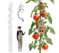 KADAX Lot de 5 tuteurs en spirale pour tomates de 180 cm x 6 mm, tuteurs en aluminium pour tomates, aide à la montée des tomates, spirale pour tomates, tuteur en spirale, tiges pour tomates, tuteurs