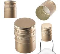 KADAX Lot de 50 Bouchon à vis 31,5x44 mm pour Bouteilles, Bouchon en Aluminium, Fermeture à vis, Couvercle à vis pour Bouteilles de vin, Bouteilles de jus et Bouteilles de Liqueur (Or)