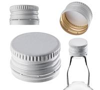 KADAX Lot de 50 bouchons à vis aluminium ⌀28×18mm - Capsules aluminium hermétiques pour bouteilles de vin, liqueur & huile | Réutilisables & lavables
