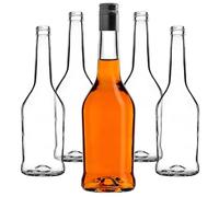 Bouteilles à liqueur KADAX, 500 ml, 50 pièces, bouteilles vides pour le remplissage d'huile, de vinaigre, de liqueur, de vin et d'eau-de-vie, bouteilles en verre, bouteilles à spiritueux, bouteilles à