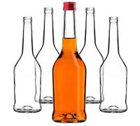KADAX Lot de 50 bouteilles en verre 500ml - Bouteilles vides à bouchon vissant pour huile, vinaigre, liqueurs & spiritueux