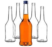 KADAX Lot de 50 bouteilles en verre 500ml - Bouteilles vides à bouchon vissant pour huile, vinaigre, liqueurs & spiritueux