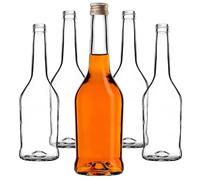 KADAX Lot de 50 bouteilles en verre 500ml - Bouteilles vides à bouchon vissant pour huile, vinaigre, liqueurs & spiritueux