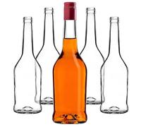 KADAX Lot de 50 bouteilles en verre 500ml - Bouteilles vides à bouchon vissant pour huile, vinaigre, liqueurs & spiritueux