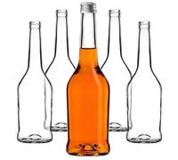 KADAX Lot de 50 bouteilles en verre 500ml - Bouteilles vides à bouchon vissant pour huile, vinaigre, liqueurs & spiritueux