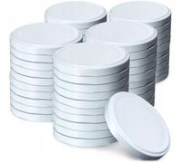 KADAX Lot de 50 couvercles à vis fi89 mm en métal pour bocaux de 1700 ml, couvercles torsadés avec 6 dents à clipser (blanc)