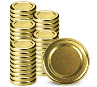 KADAX Lot de 50 couvercles à vis Twist-Off Ø38 mm - couvercles de rechange en métal pour petites bouteilles & bocaux à épices, fermeture hermétique