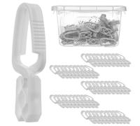 KADAX Lot de 50 pinces à linge en plastique robuste - Pinces à chaussettes colorées - Résistantes au vent - Pour l'intérieur et l'extérieur - Blanches