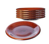 KADAX Lot de 6 Assiette, assiette en argile avec couche de céramique, assiettes résistantes au lave-vaisselle, assiettes plates, assiettes de service pour le petit-déjeuner, le gâteau, les dessert