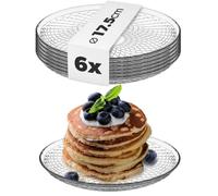 KADAX Lot de 6 assiettes rondes en verre transparent de 17,5 cm, idéales comme assiettes à gâteau, assiettes à dessert, assiettes plates ou assiettes de présentation