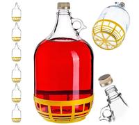 KADAX Lot de 6 bonbonnes en verre 5L - Ballons de fermentation pour vin, bière & cidre