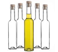 KADAX Lot de 6 bouteilles en verre avec bouchon en liège - Bouteilles à liqueur transparentes à remplir - Bouteilles pour boissons faites maison - Bouteilles de liqueur réutilisables (Belissimo 0,25 l