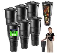 KADAX Composteur de jardin enterré en plastique, noir, 6 pièces