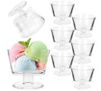 KADAX Lot de 6 coupes à glace en verre, verres à dessert avec pied, bols pour glace, desserts et fruits, verres à glace, coupes à dessert, résistants au lave-vaisselle (Modèle 1)