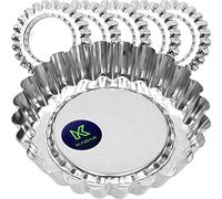 KADAX Lot de 6 moules à muffins, moules à gâteau à œufs en tôle de zinc, moules à tartelettes, moules à tartelettes, moules à tartes à œufs réutilisables, moules à tartelettes argentés