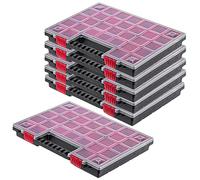 KADAX Lot de 6 Organisateur, boîte à outils en plastique pour petites pièces avec couvercle transparent, rangement pour petites pièces de différentes tailles, boîte de rangement (40 x 30 cm)