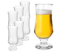 KADAX Lot de 6 verres à bière, 360 ml, en verre, verres à eau, à jus avec pied, verres pour eau et bière, verres à cocktail, verres à boisson (modèle 1)