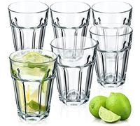 KADAX Lot de 6 Verres à boissons, verres à long drink lavables au lave-vaisselle, en verre de calcium neutre, empilables, verres à cocktail, verres à café, (amelie, 365 ml)