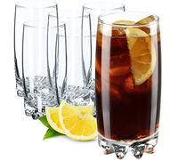 KADAX Lot de 6 verres à eau, verres à jus, verres robustes pour eau, jus, jardin, fête, boisson, bière, verres universels, verres à cocktail, verres à boisson (Nadia, 365 ml)