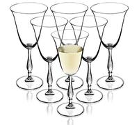 KADAX Lot de 6 Verres à Vin en Cristal - 250 ml - Qualité Supérieure - Pied Haut - Pour la Maison, les Fêtes - Élégants pour Vin Blanc et Rouge