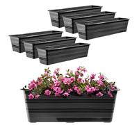 KADAX Lot de 6 x 60 cm - Jardinière de balcon en plastique résistant aux intempéries - Anthracite