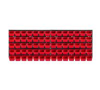 KADAX Lot de 70 Étagère Murale d'atelier, 116 x 39 cm, en Plastique Robuste, système de Stockage résistant aux UV, plaques murales Extensibles, pour Atelier ou Jardin, Rouge
