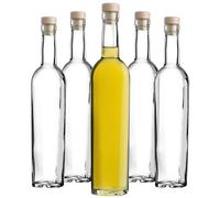 KADAX Lot de 8 Bouteilles en Verre 500ml avec Bouchon à vis Joonis - Bouteilles vides à remplir pour jus, sirop, Huile et Liqueur, Conservation Alimentaire