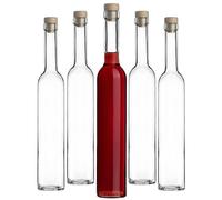 KADAX Lot de 8 Bouteilles en Verre 500ml avec Bouchon en liège Belissimo - Bouteilles vides à remplir pour Liqueur, schnaps, Huile et vinaigre, idéales pour Cadeaux et Faire Maison