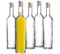 KADAX Lot de 8 bouteilles en verre 500ml - Bouteilles vides à bouchon en liège pour liqueurs, schnaps & condiments
